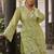 Green embroidered pure cotton straight kurta set