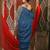 Steel grey cotton saree with zari stripes