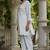 White schiffli embroidered pure cotton straight kurta set