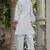 White schiffli embroidered pure cotton straight kurta set