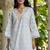 White schiffli embroidered pure cotton straight kurta set