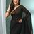 Black cotton saree with zari pallu
