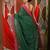 Green cotton sequence work soft saree with contrast border