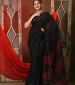 Black  cotton saree with sequine work