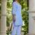 Powder blue schiffli embroidered pure cotton straight kurta set