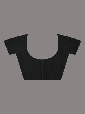 Black  cotton saree with sequine work 4