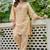 Peach schiffli embroidered pure cotton straight kurta set