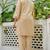 Peach schiffli embroidered pure cotton straight kurta set