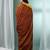 Dark red cotton saree with stripes pattern