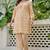 Peach schiffli embroidered pure cotton straight kurta set