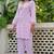 Pink schiffli embroidered pure cotton straight kurta set