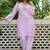 Pink schiffli embroidered pure cotton straight kurta set