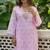 Pink schiffli embroidered pure cotton straight kurta set