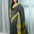 Grey cotton saree with stripe border