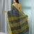 Grey cotton saree with stripe border