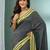 Grey cotton saree with stripe border