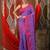 Violet cotton saree with stripes pattern