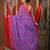 Violet cotton saree with stripes pattern