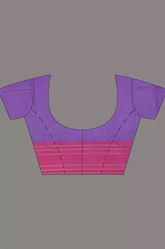 Violet cotton saree with stripes pattern