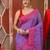 Violet cotton saree with stripes pattern