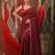 Red cotton saree with sequined pallu