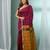 Magenta cotton saree with sequine work and zari stripe pallu