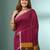 Magenta cotton saree with sequine work and zari stripe pallu