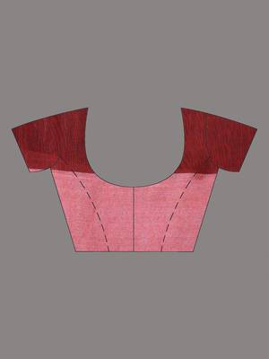 Red cotton saree with stripes pattern sequine work 4