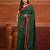 Green cotton soft saree with woven heart borders