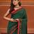 Green cotton soft saree with woven heart borders
