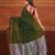 Forest green cotton soft saree with contrast silver pallu