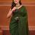 Forest green cotton soft saree with contrast silver pallu
