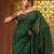 Green cotton soft saree with contrast beige pallu