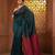 Teal cotton soft saree with contrast magenta pallu