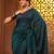 Teal cotton soft saree with contrast magenta pallu