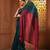 Teal cotton soft saree with contrast magenta pallu