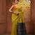 Corn yellow cotton soft saree with zari stripe pallu
