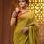 Corn yellow cotton soft saree with zari stripe pallu