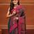 Red and pink dual tone stripe pattern tissue saree with sequin work