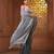 Grey cotton handwoven saree with stripes pallu
