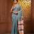 Dynasty grey cotton handwoven soft saree with stripe pattern