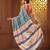 Dynasty grey cotton handwoven soft saree with stripe pattern