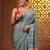 Dynasty grey cotton handwoven soft saree with stripe pattern