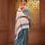 Dynasty grey cotton handwoven soft saree with stripe pattern