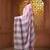 Baby pink and grey cotton handwoven soft saree with stripe pattern