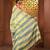 Yellow and teal cotton handwoven soft saree with stripe pattern