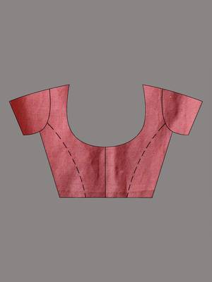 Red and grey cotton handwoven half n half soft saree 4