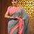 Allover sequin weaving grey cotton handwoven saree with gheecha pallu
