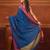 Allover sequin weaving cobalt blue cotton handwoven saree with gheecha pallu