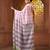 Baby pink and light green cotton handwoven half n half saree with stripe pattern